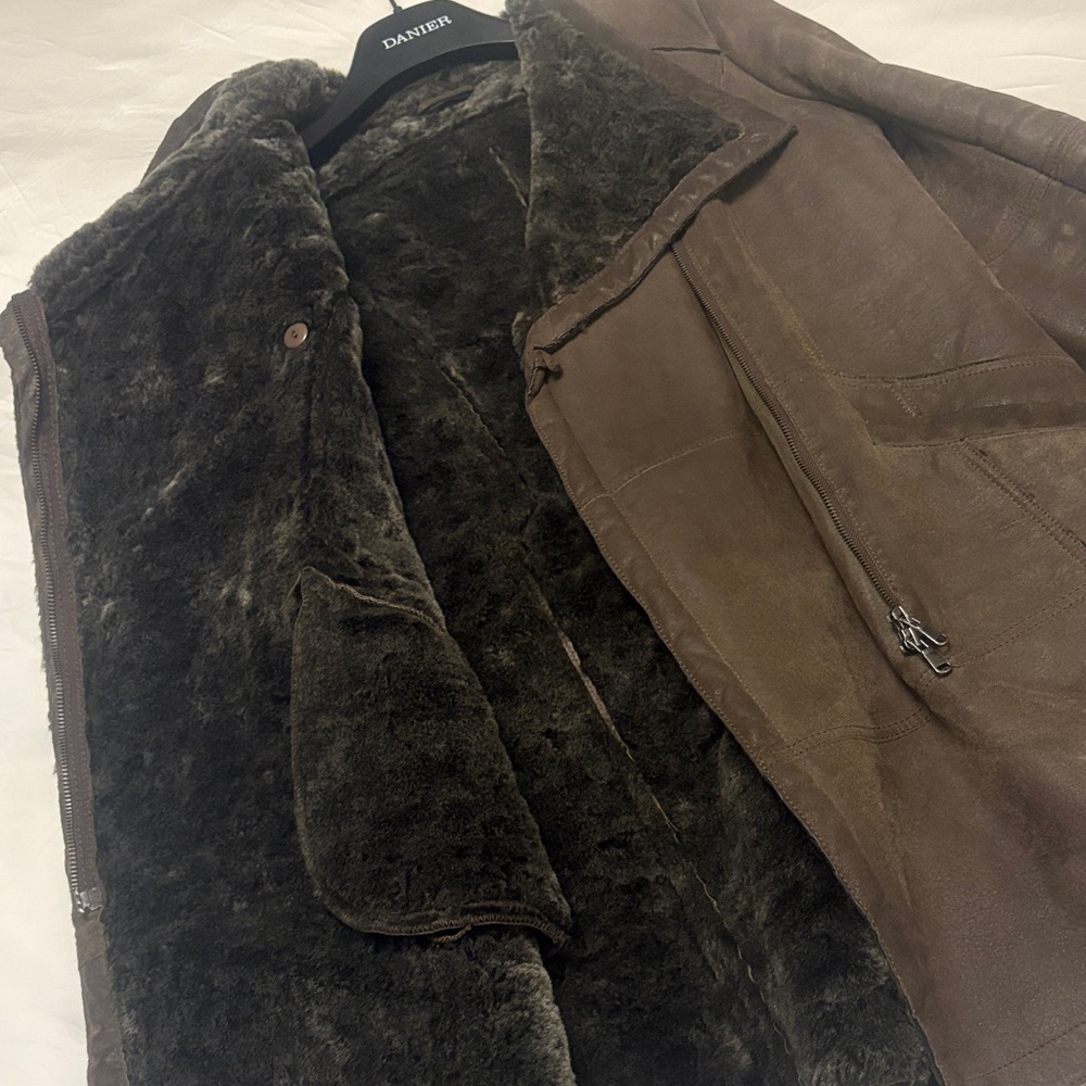 Danier dark army green Teddy Jacket with faux fur lining - Picture 2 of 11